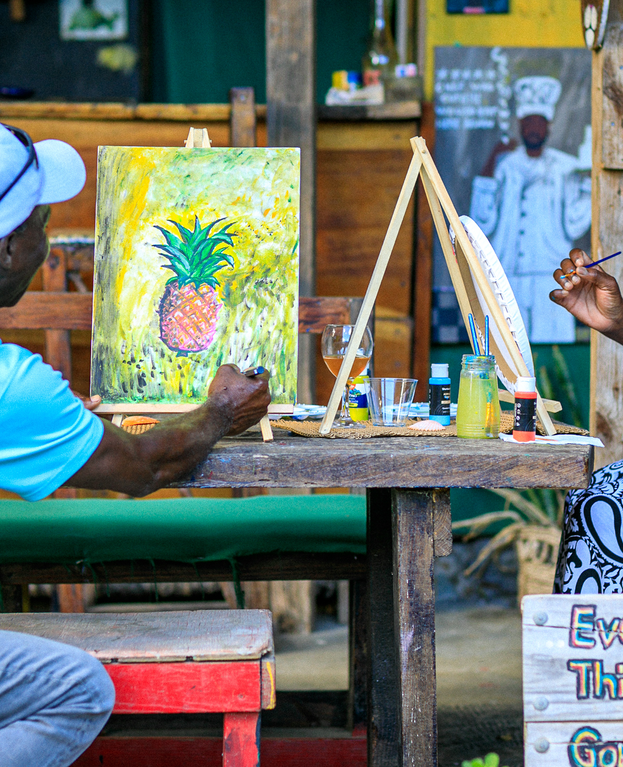 Painting session at Bush Bar