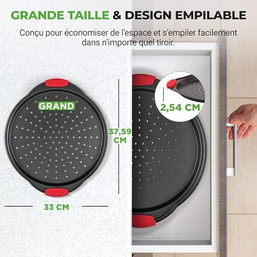 Vue 3 de Nutrichef Plaque Pizza Moule