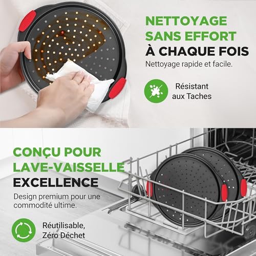 Vue 5 de Nutrichef Plaque Pizza Moule