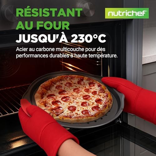 Vue 6 de Nutrichef Plaque Pizza Moule