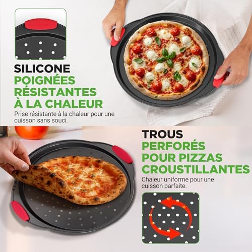 Vue 7 de Nutrichef Plaque Pizza Moule