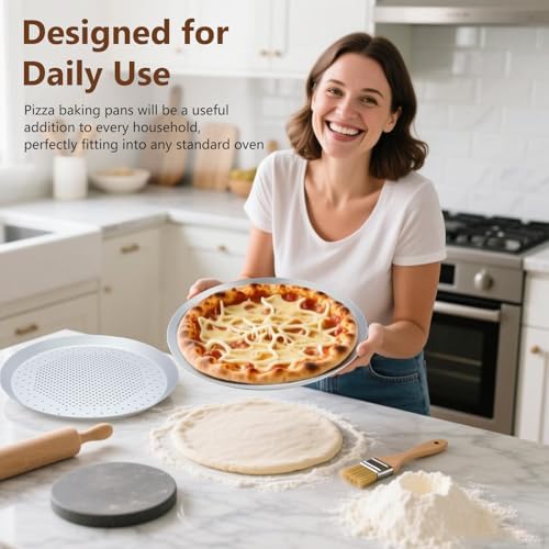 Vue 4 de Plaques Pizza Perforees