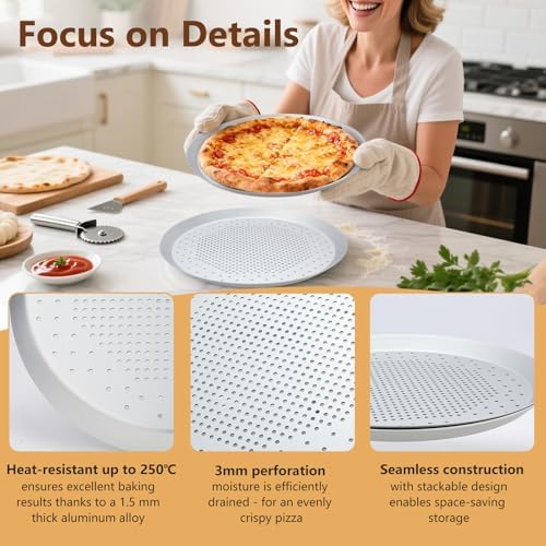 Vue 6 de Plaques Pizza Perforees