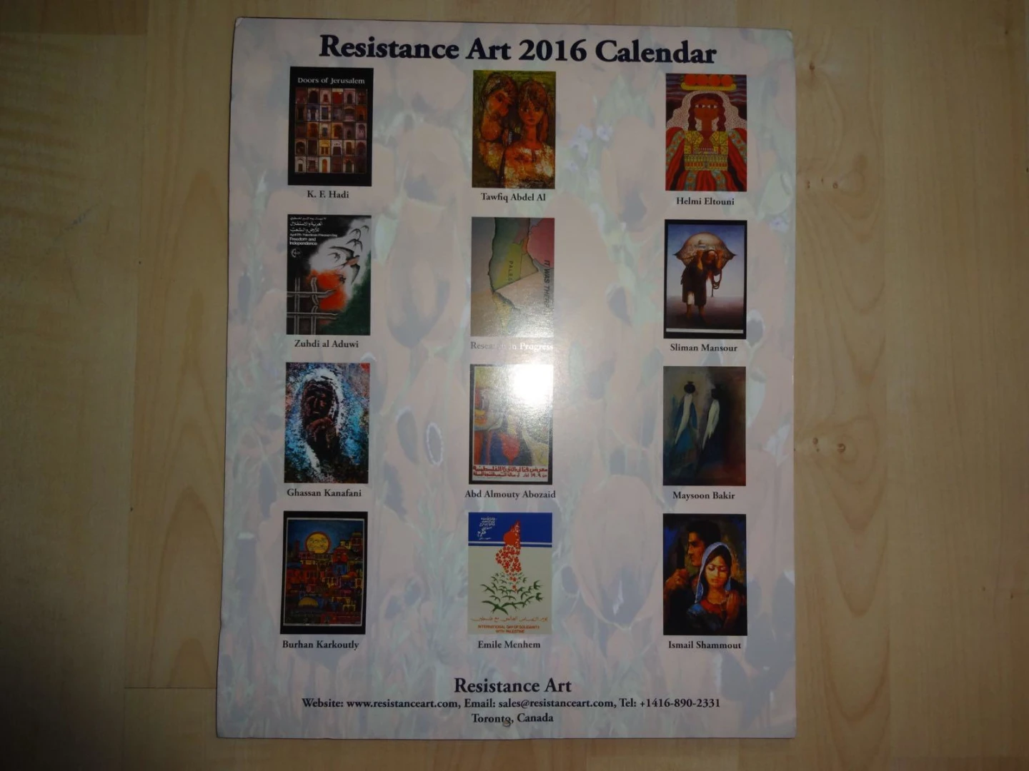 Canada – Toronto | Resistance Art 2016 Calendar