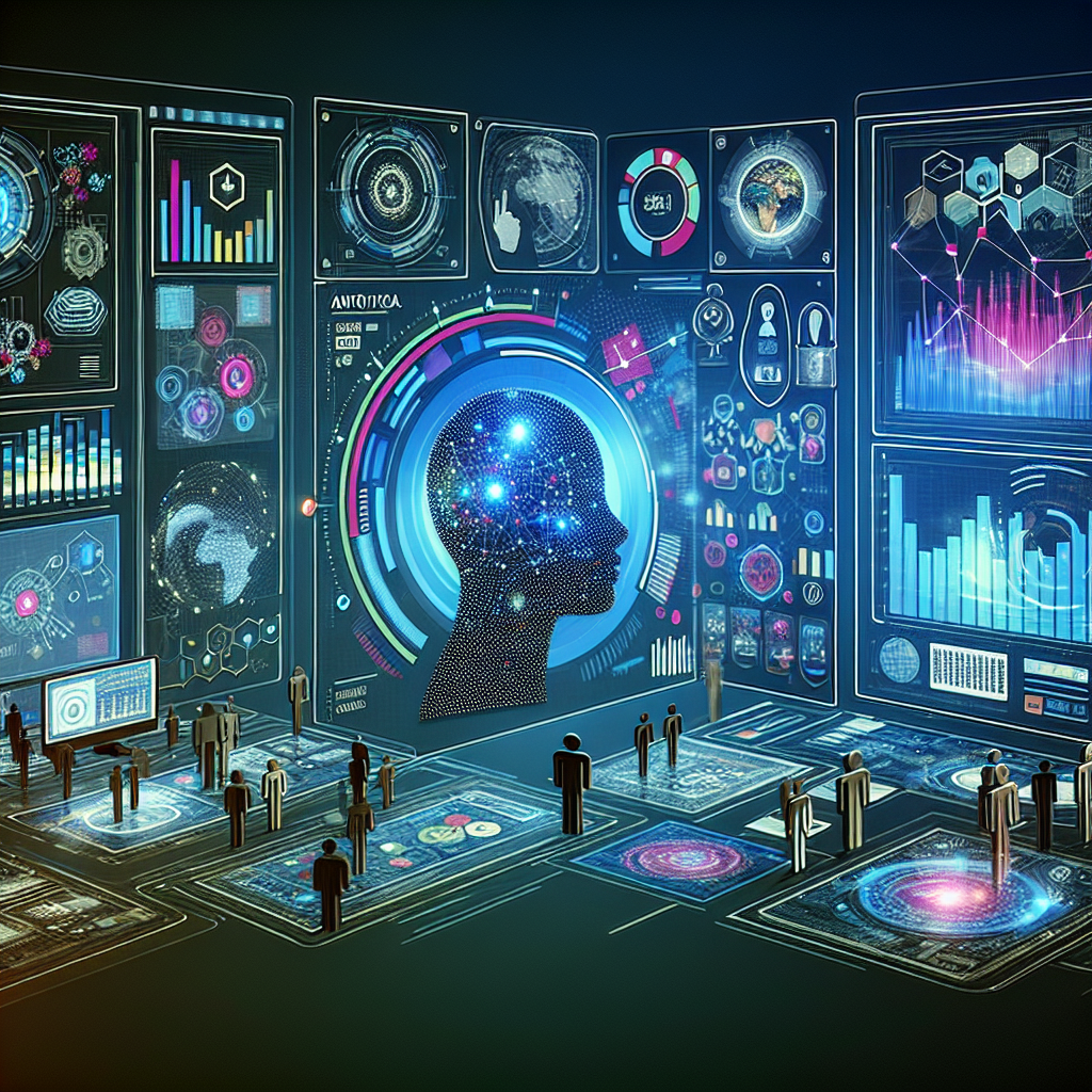 Generate an image depicting a futuristic scene of communication and technology. Show a vibrant interface of a digital dashboard with analytics and metrics related to customer acquisition spread across multiple screens. Highlight elements of AI and advanced algorithms, suggesting the use of technology in maximizing business growth through cold calling.