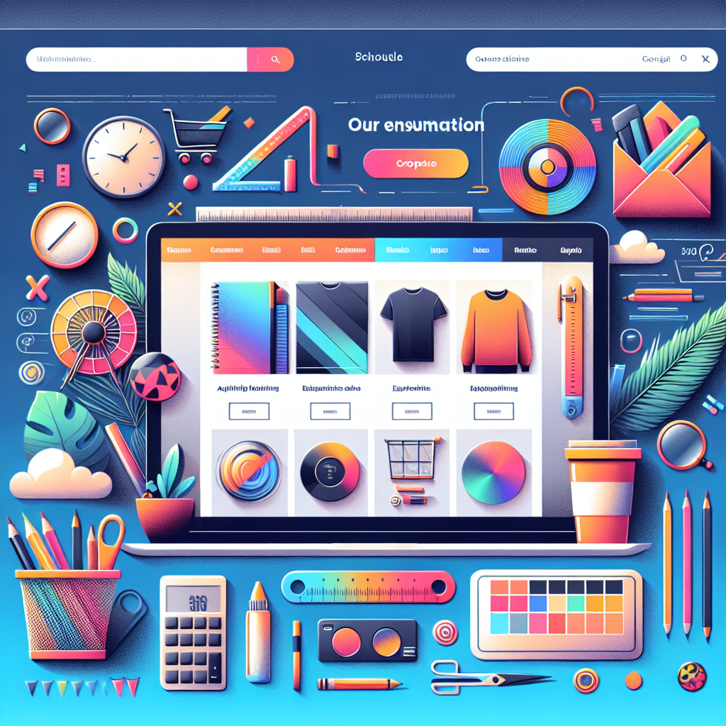 Generate an image of an e-commerce website homepage with dynamic elements optimized for user engagement, showcasing intuitive navigation, appealing product displays, and conversion-oriented design elements. The image should use bright colors and modern design trends.