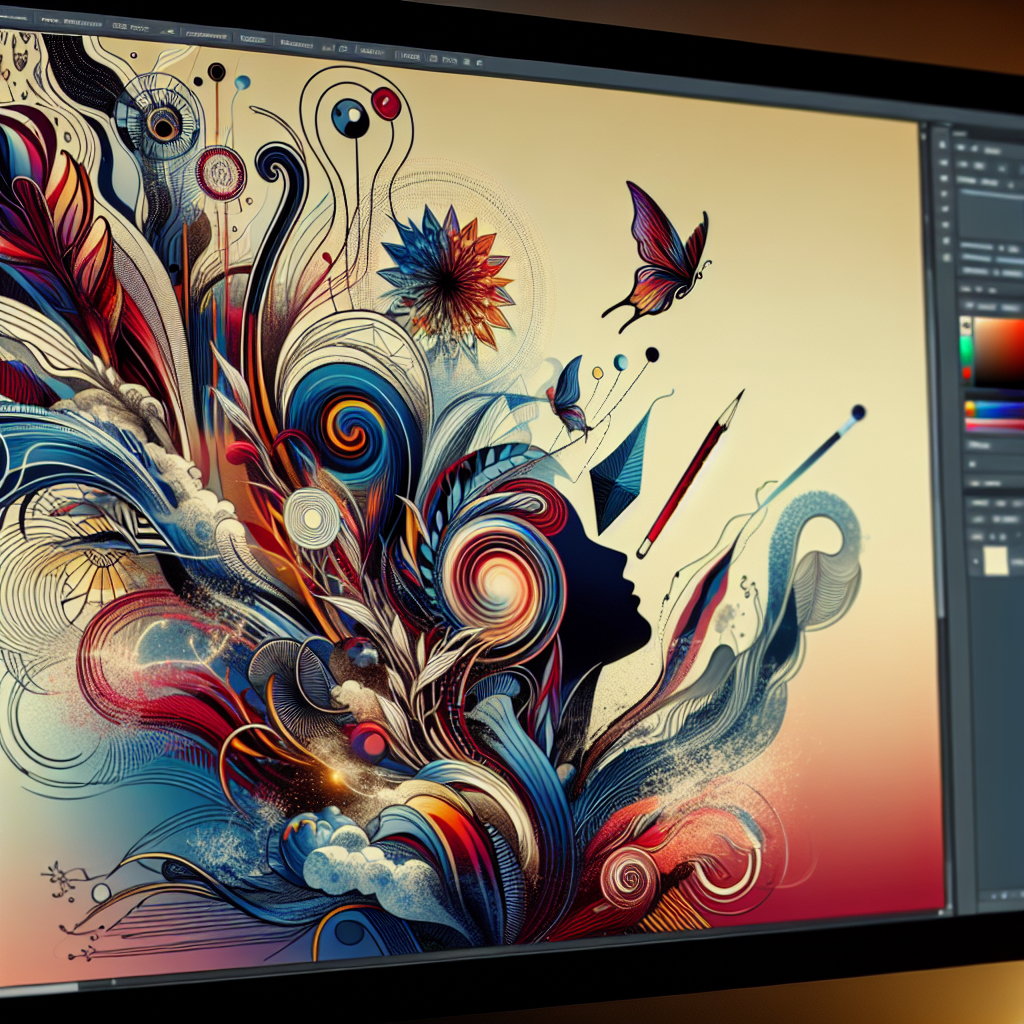 Generate an image of an artistic, colorful email campaign design bursting out of a computer screen, featuring vibrant graphics, personalized text elements, and engaging visual content aimed at catching the viewer's eye.