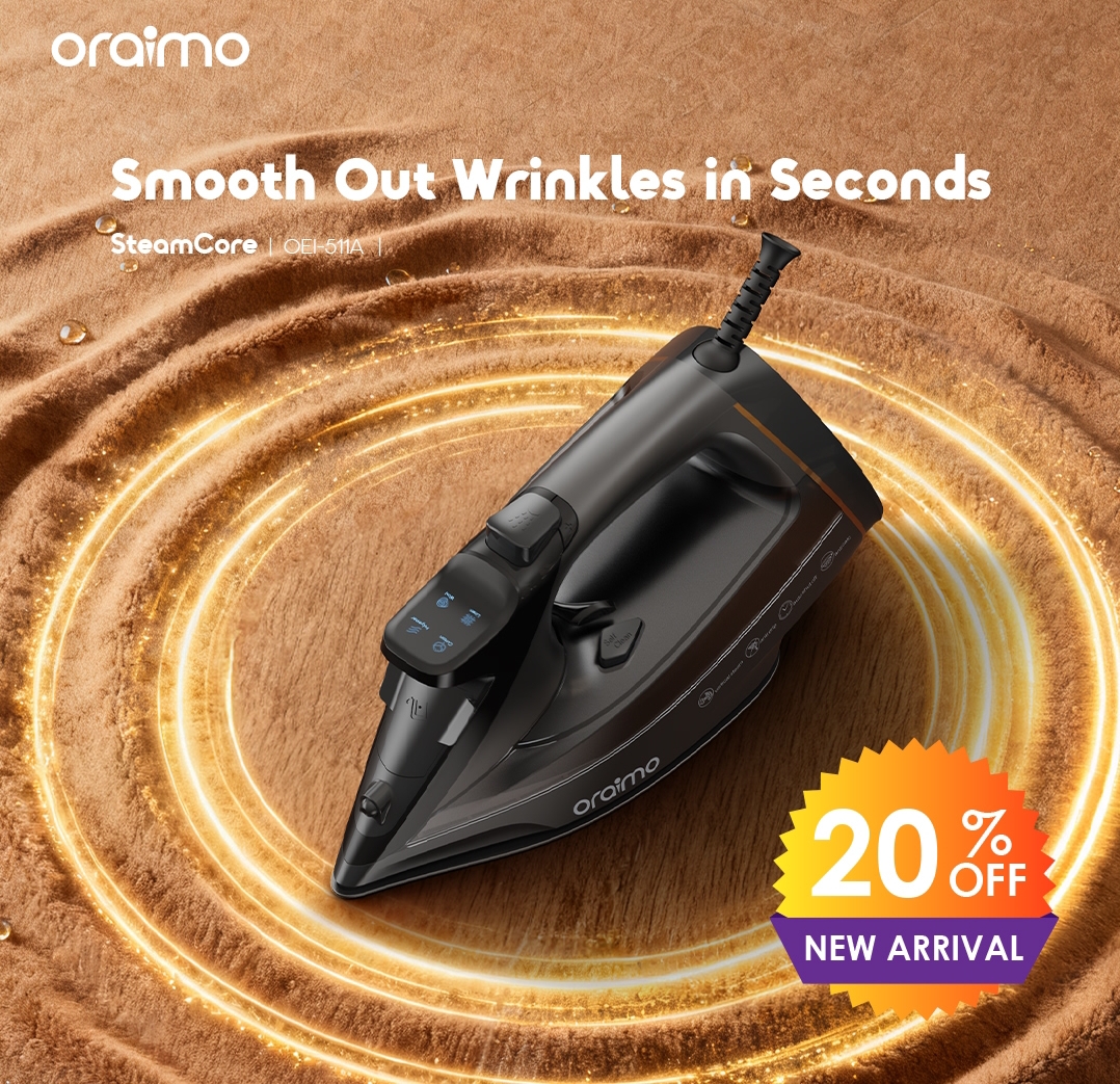oraimo SteamCore 2500W LED Display Electric Iron view 2