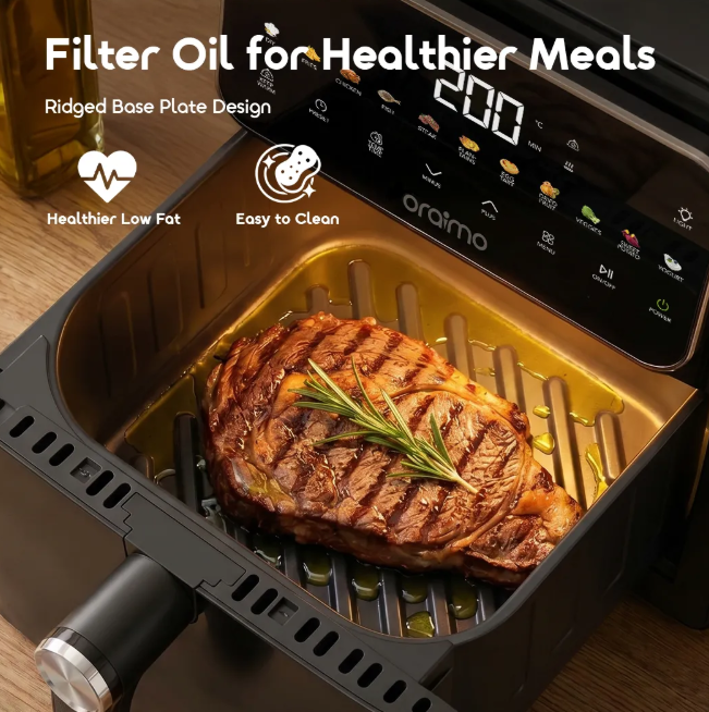 oraimo NutriFry S1 6L 1500W 230°C High-Temp Air Fryer view 4