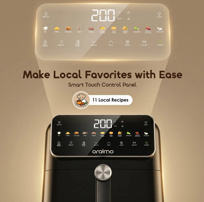 oraimo NutriFry S1 6L 1500W 230°C High-Temp Air Fryer view 5