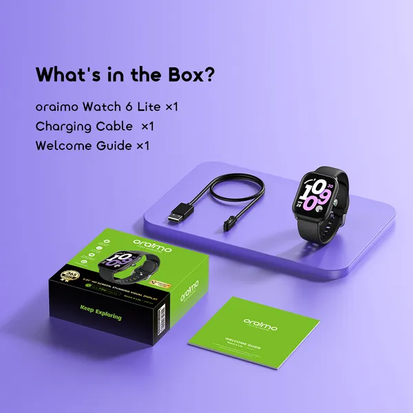 Oraimo Watch 6 Lite Smartwatch – 2.01" HD Display, Wireless Calling, IP68 Waterproof, 7-Day Battery, OSW-809 view 2
