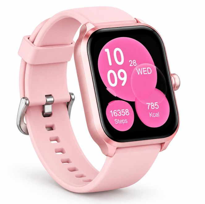 Oraimo SMART Watch 5 Lite OSW-804 Smart Watch - 2.01" HD Touch Screen, Bluetooth 5.3 Calling, 105 Sports Modes, Heart Rate & SpO2, IP68, Pink/Rose Gold - 1 Year Warranty view 4