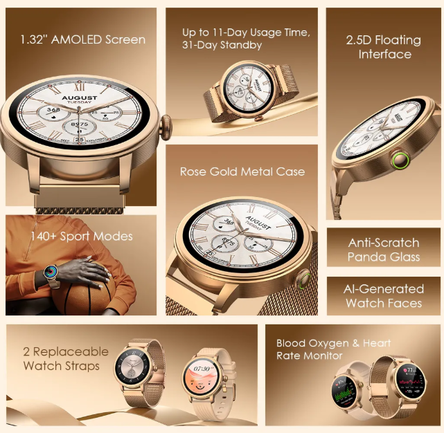 oraimo Watch Muse 1.32” AMOLED IP68 Smart Watch view 2