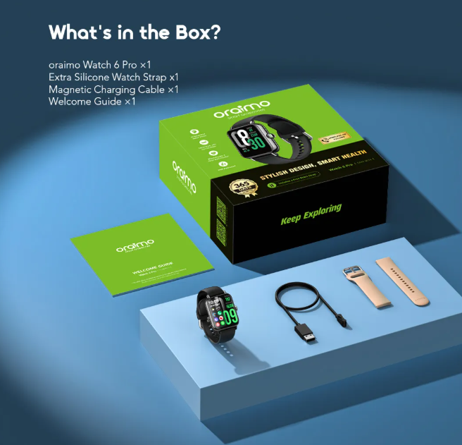 Oraimo Watch 6 Pro OSW-807S 1.69" curved glass metal body smart watch with FREE EXTRA STRAP view 15