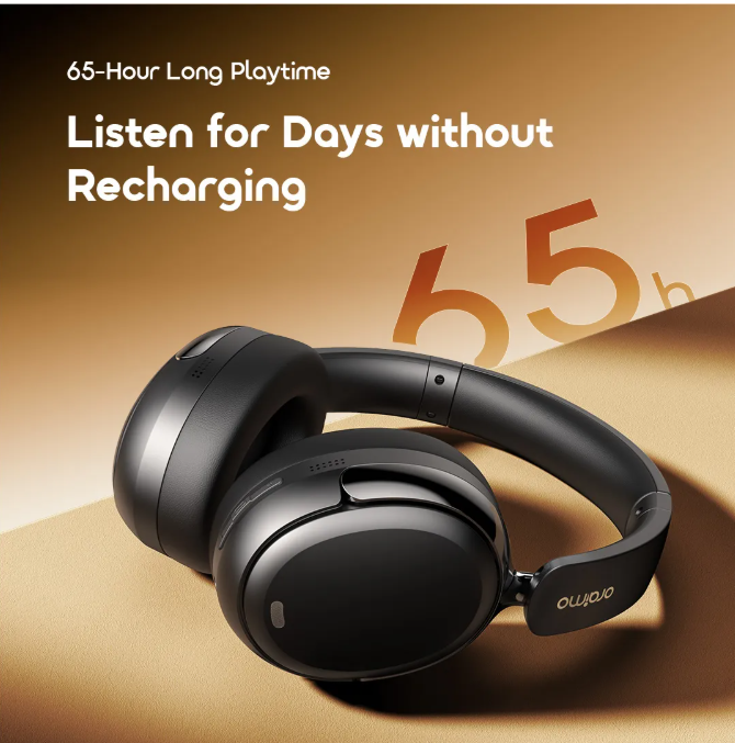 Oraimo BoomPop N OHP-915N 65hrs playtime Active Noise Cancellation wireless headphones view 6
