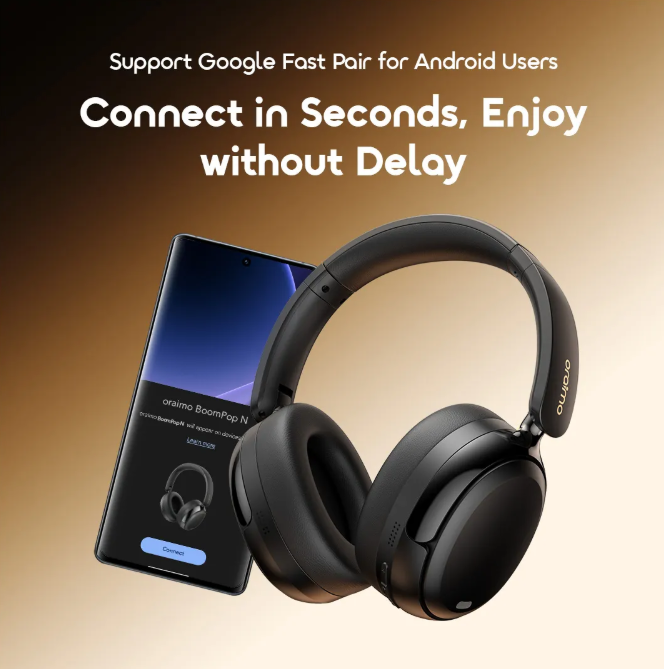 Oraimo BoomPop N OHP-915N 65hrs playtime Active Noise Cancellation wireless headphones view 10