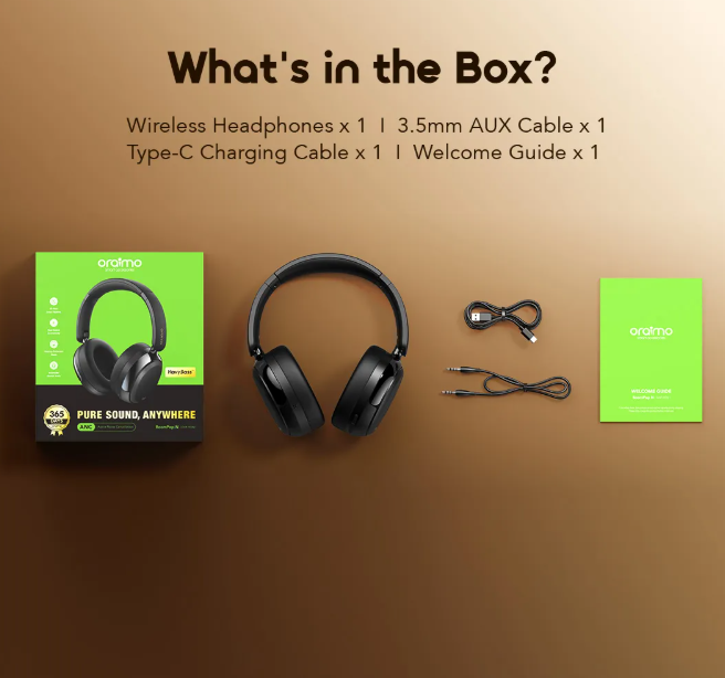 Oraimo BoomPop N OHP-915N 65hrs playtime Active Noise Cancellation wireless headphones view 14