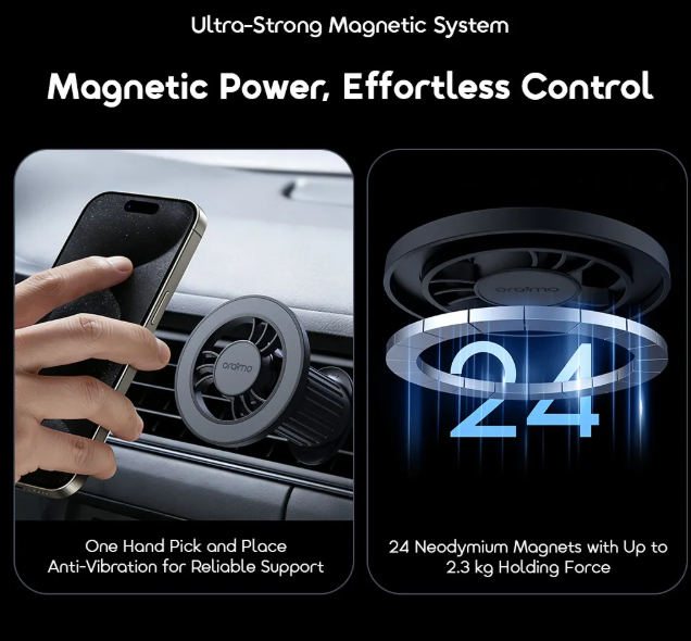 oraimo Hydra 8 Strong Magnetic Reliable Stability Car Mount view 5