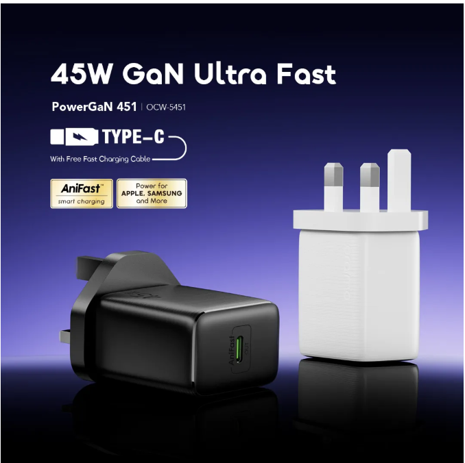 oraimo PowerGaN 451 45W Gan Ultra Fast Wall Charger view 3