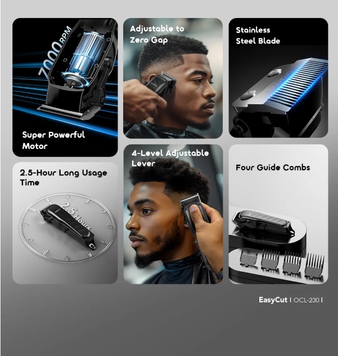 Oraimo Easy Cut OCL-230,Super Powerful Professional Hair Clipper view 4
