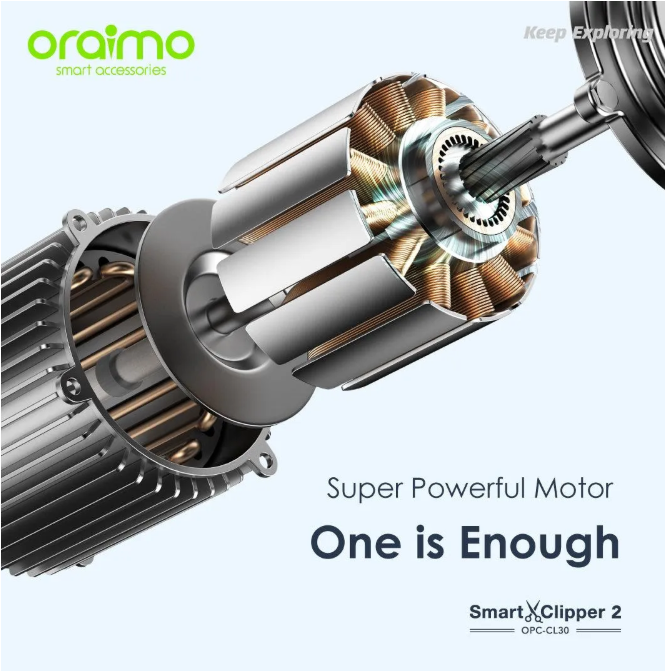 Oraimo Cordless Rechargeable Shaving Machine with Power Percentage Display- SmartClipper 2 - OPC-CL30 view 5