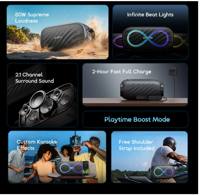 oraimo SpaceBox Pro oraimo Karaoke Bluetooth Speaker | SpaceBox Pro 80W view 3