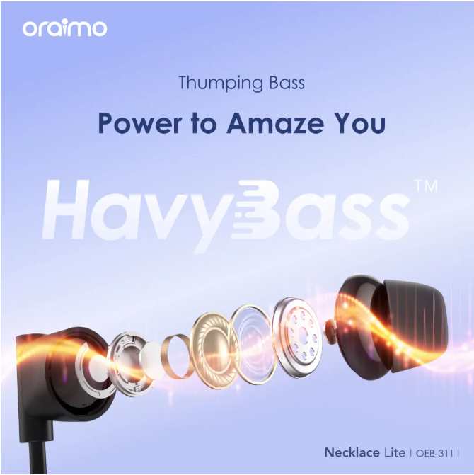 Share this product    Oraimo Necklace lite(OEB-311) call vibration wireless headphone view 6
