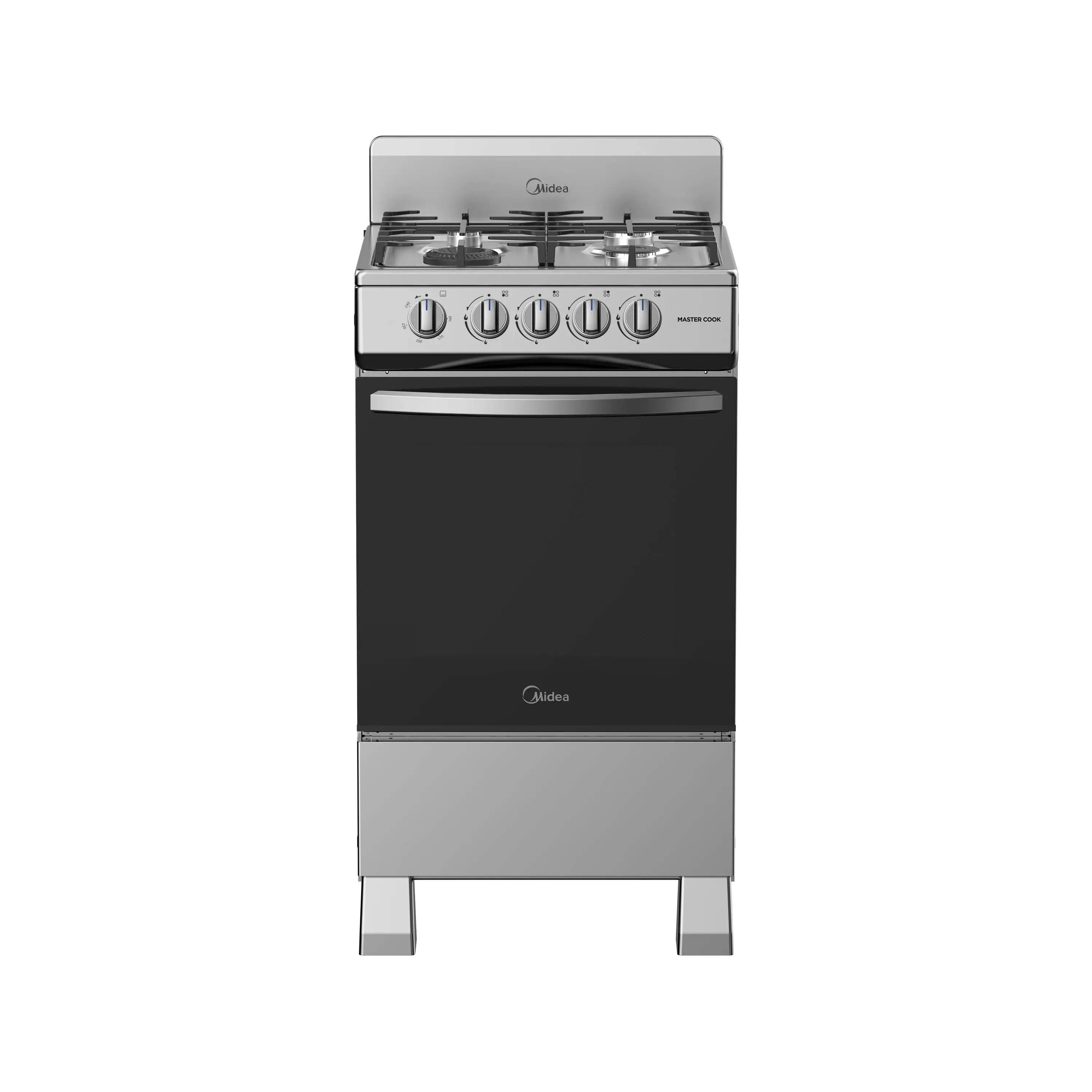 Estufa al Piso 4 Quemadores 20" Silver MIDEA