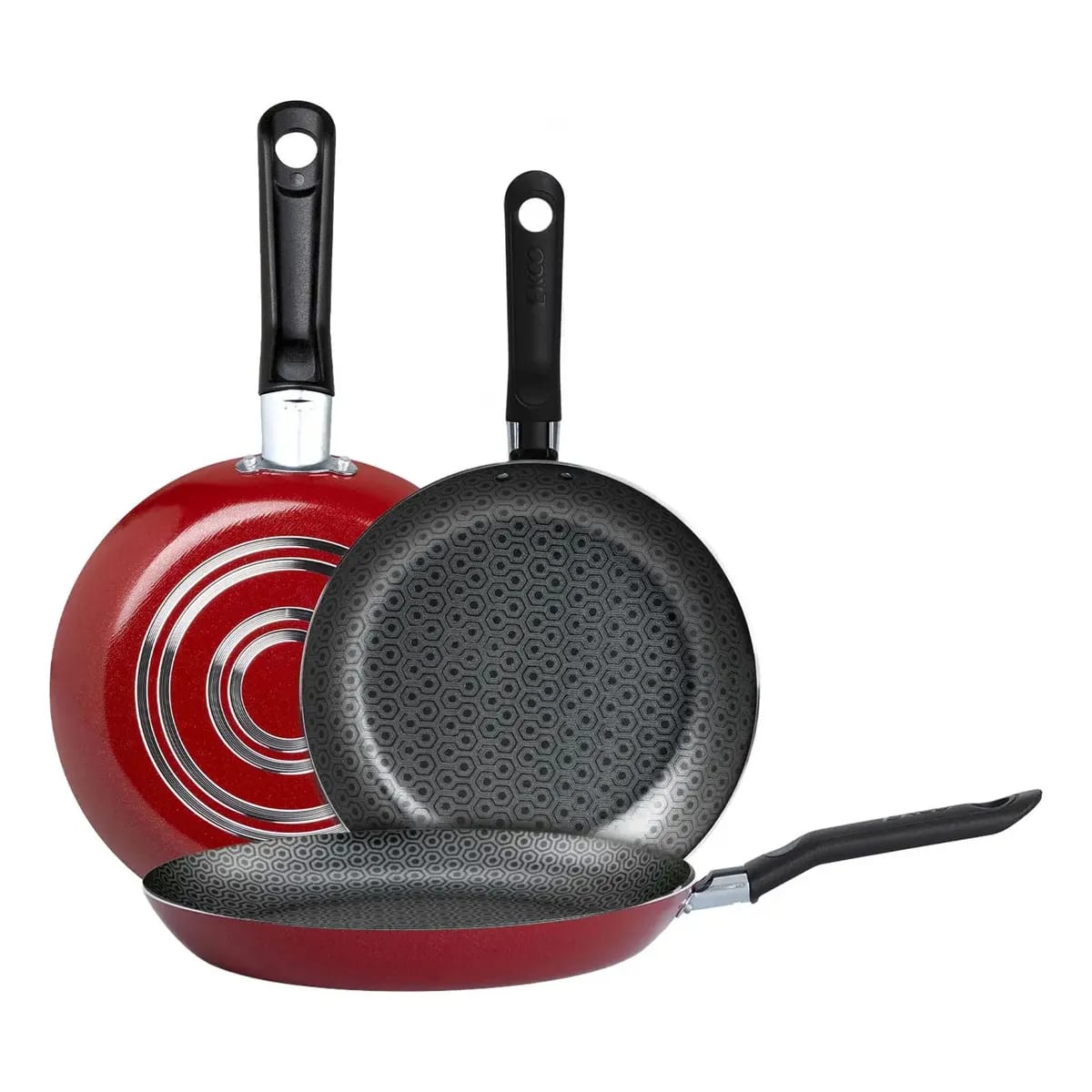 Juego de 3 Sartenes Classic 18/20/24 cm Rojo EKCO