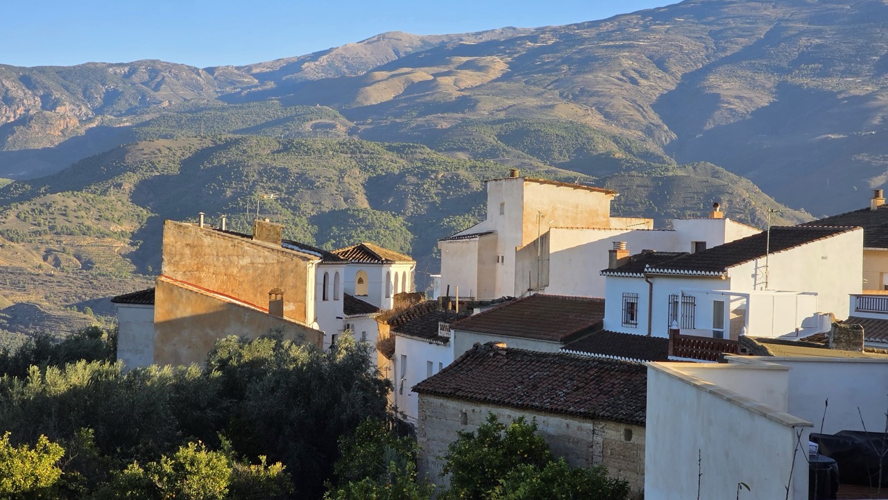 The Lecrín Valley — mountain views and whitewashed village