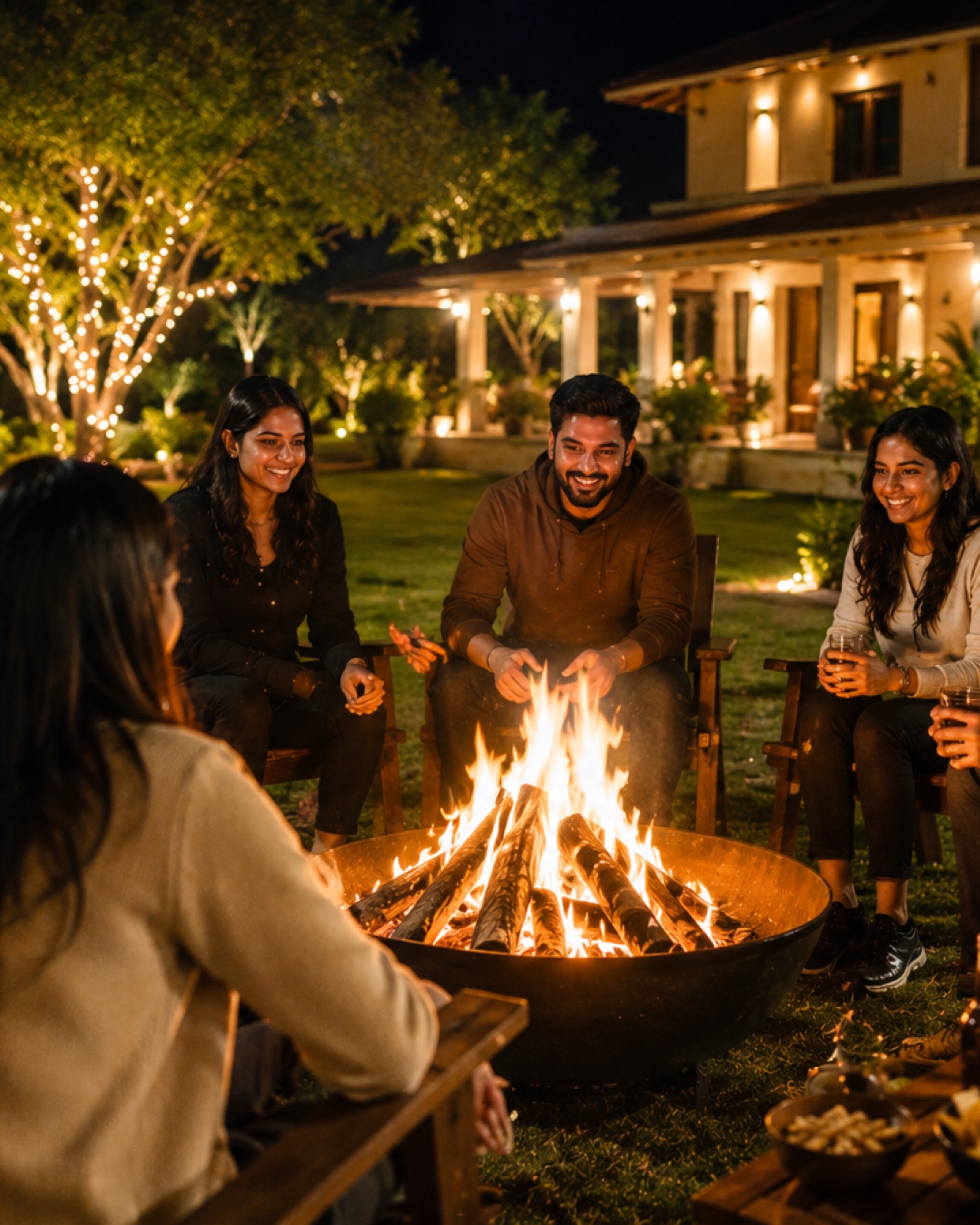 3-hour bonfire with seating for 8 guests