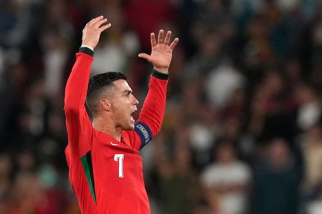 Cristiano Ronaldo merayakan gol di Piala Dunia 2018