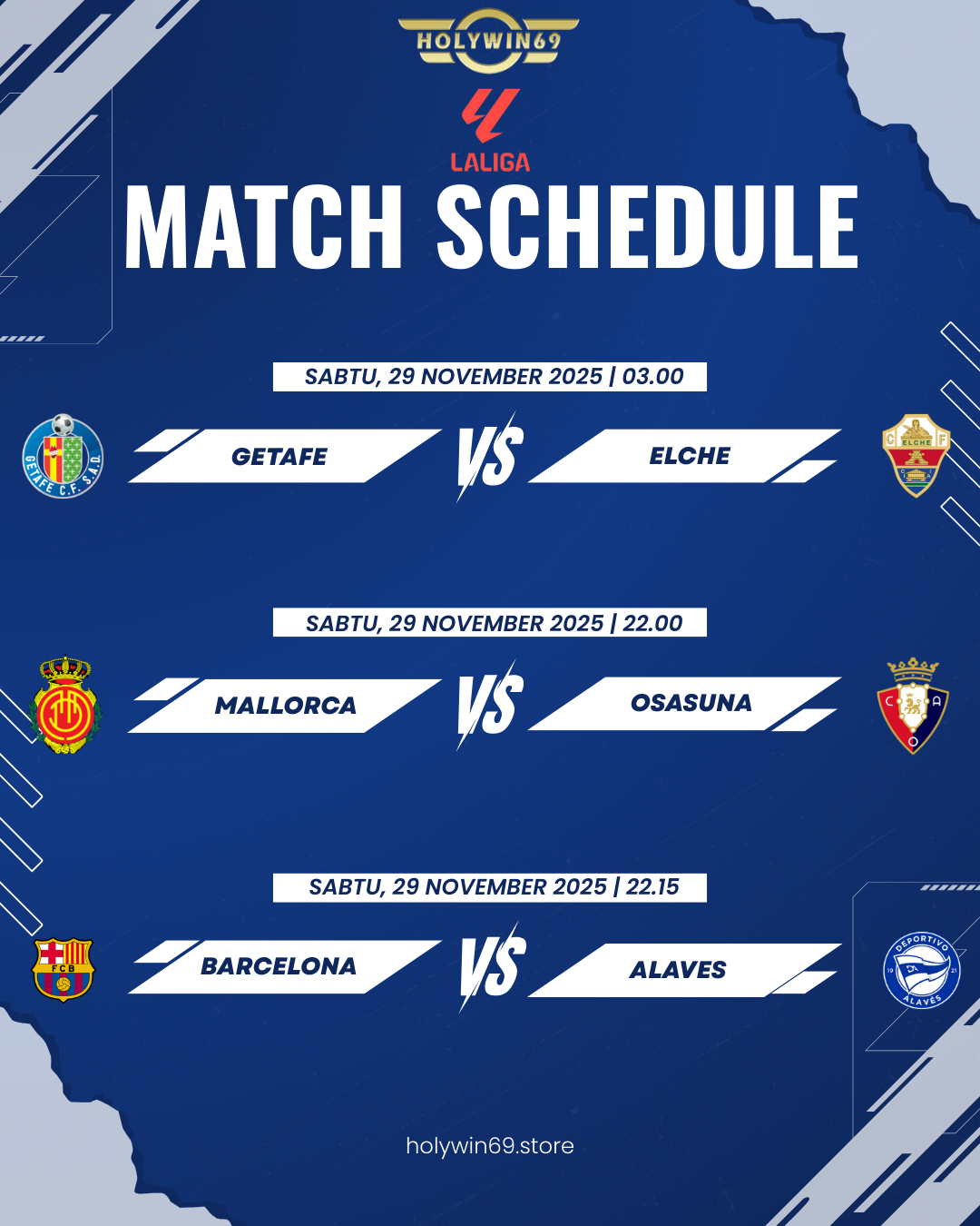 Jadwal Pertandingan La Liga 29 November 2025