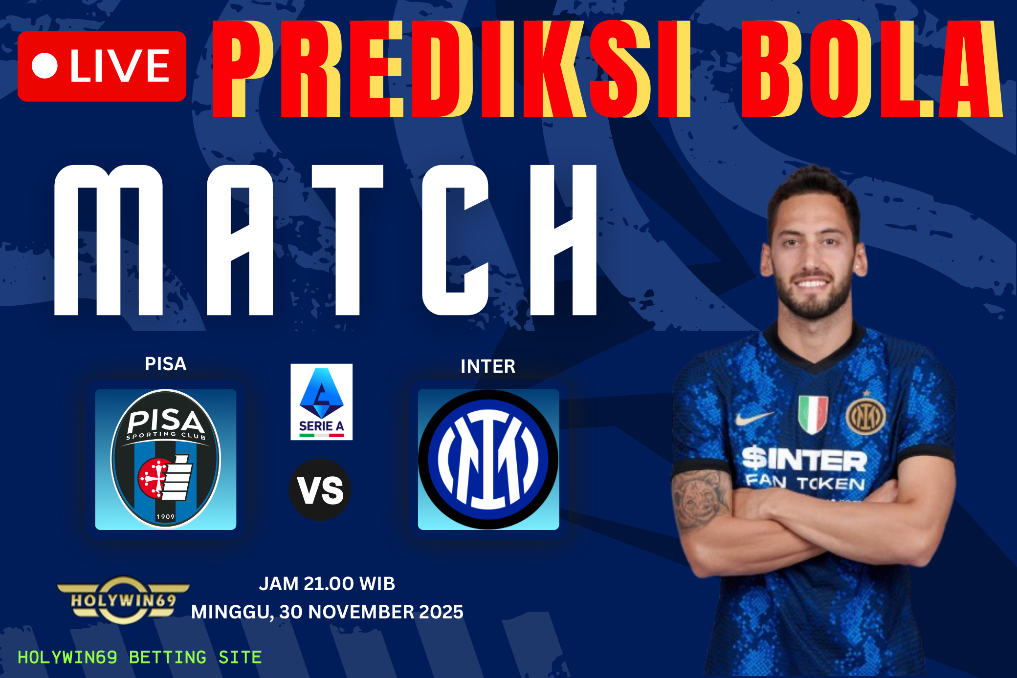 Prediksi Pertandingan Serie A Pisa vs Inter Milan