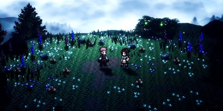 Tampilan utama game Octopath Traveler 0