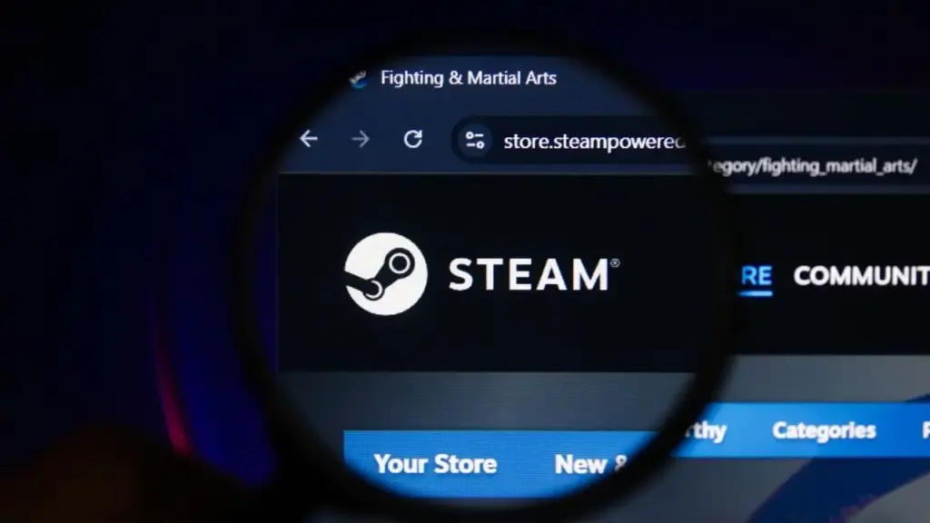 Visual antarmuka website Steam tahun 2025 dengan analisis pendapatan indie game