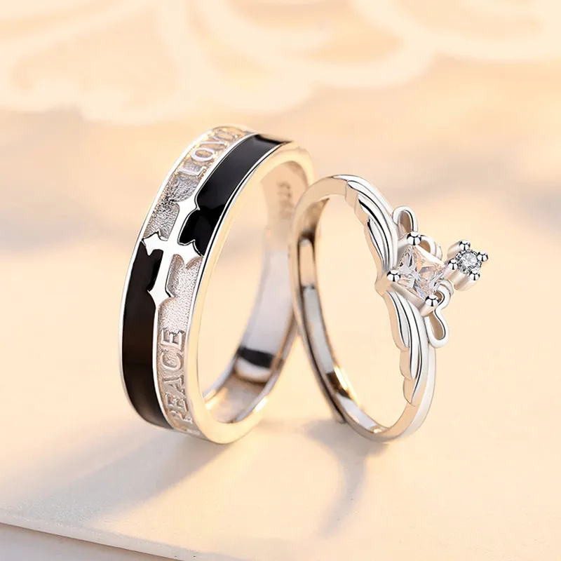 AMOR REAL: ANILLOS DE PRINCESA Y CABALLERO CON AJUSTE DE APERTURA Y ELEGANCIA 7