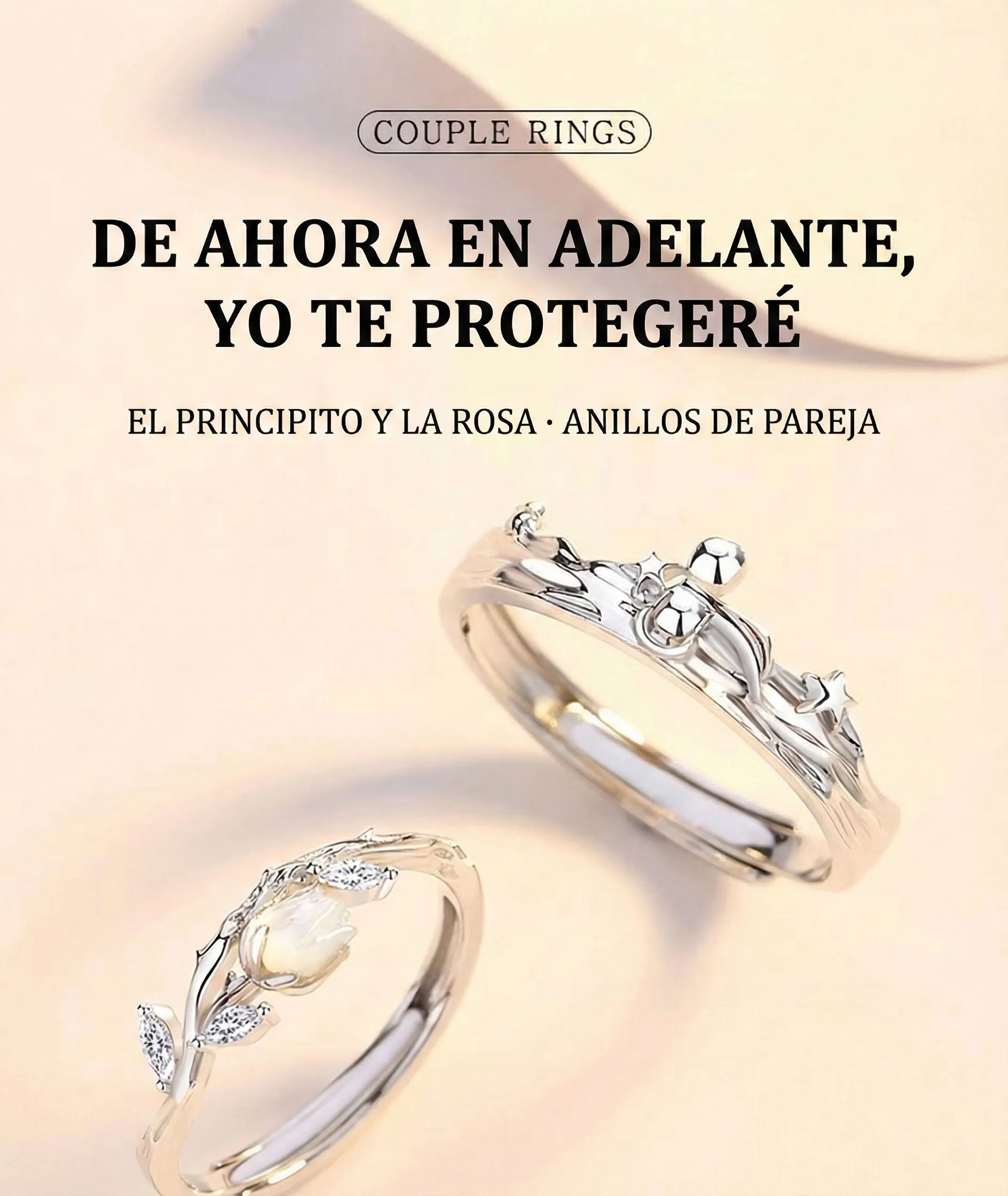 Porque siempre serás mi rosa 🌹💫 Anillos de pareja en plata 925 con la esencia de El Principito 1