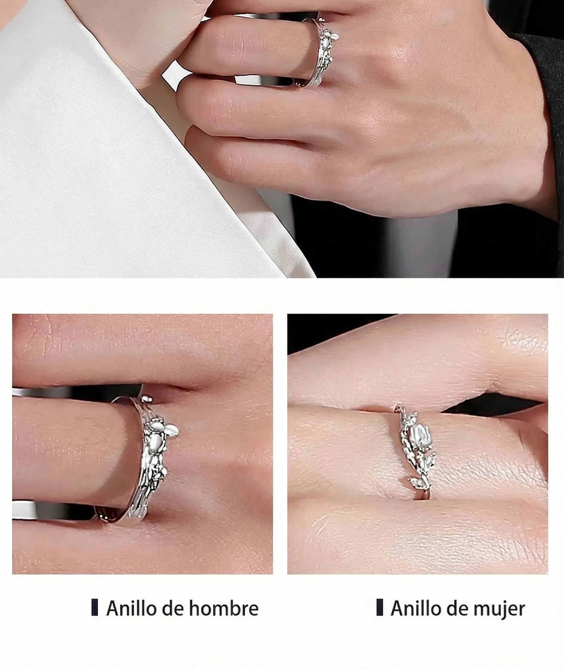 Porque siempre serás mi rosa 🌹💫 Anillos de pareja en plata 925 con la esencia de El Principito 14