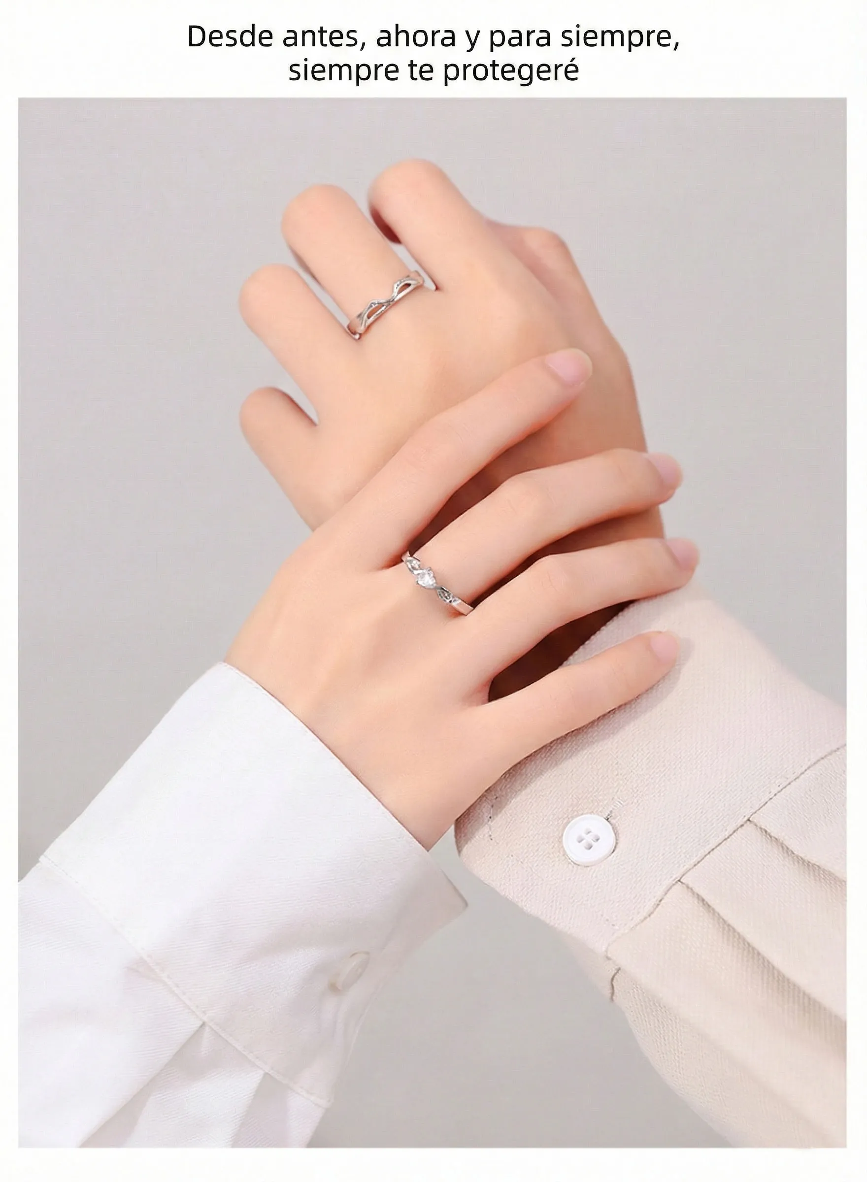 UNIÓN PERFECTA: ANILLOS DE FLECHA DE CUPIDO EN PLATA 999, DOS PIEZAS 5