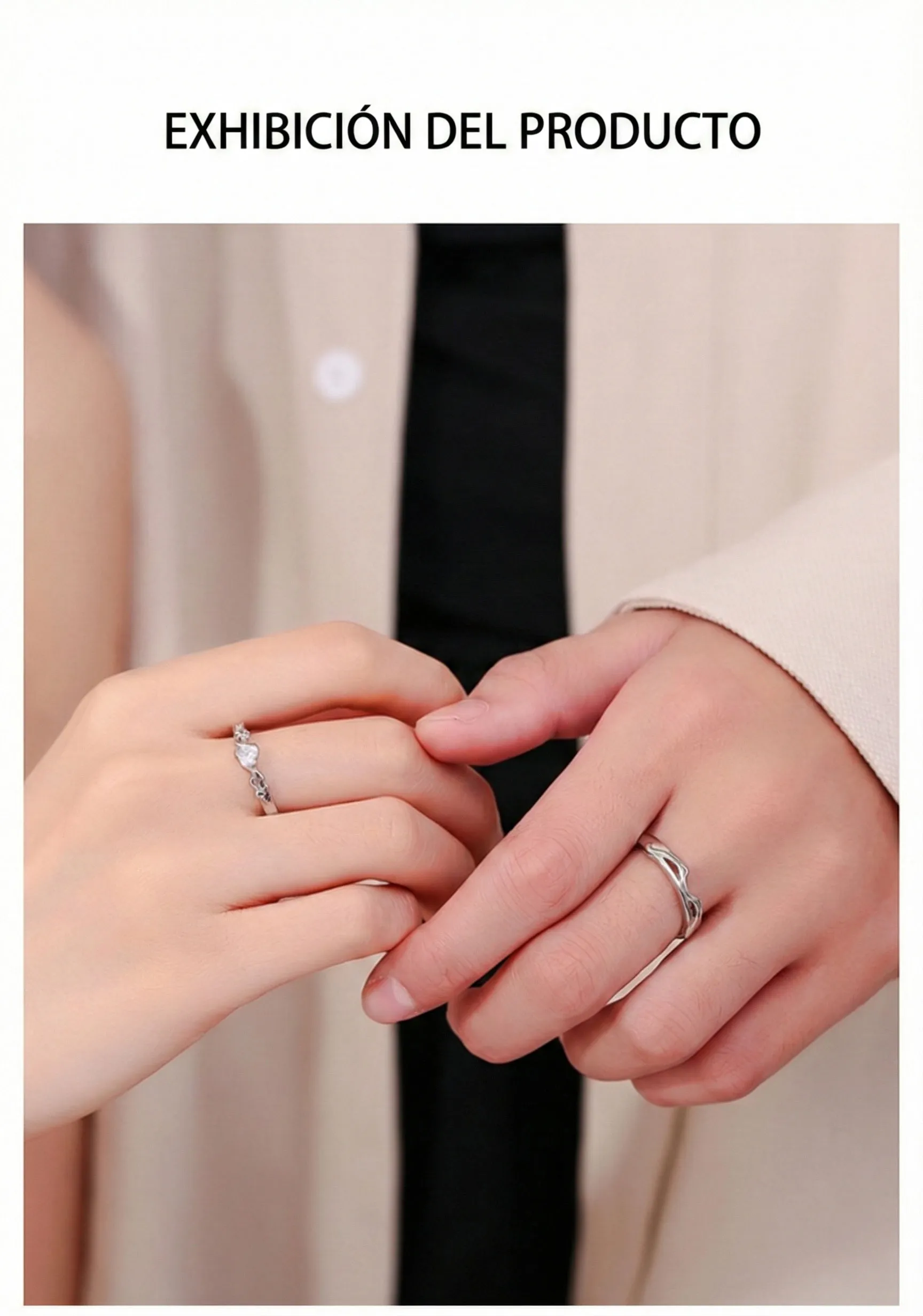 UNIÓN PERFECTA: ANILLOS DE FLECHA DE CUPIDO EN PLATA 999, DOS PIEZAS 4