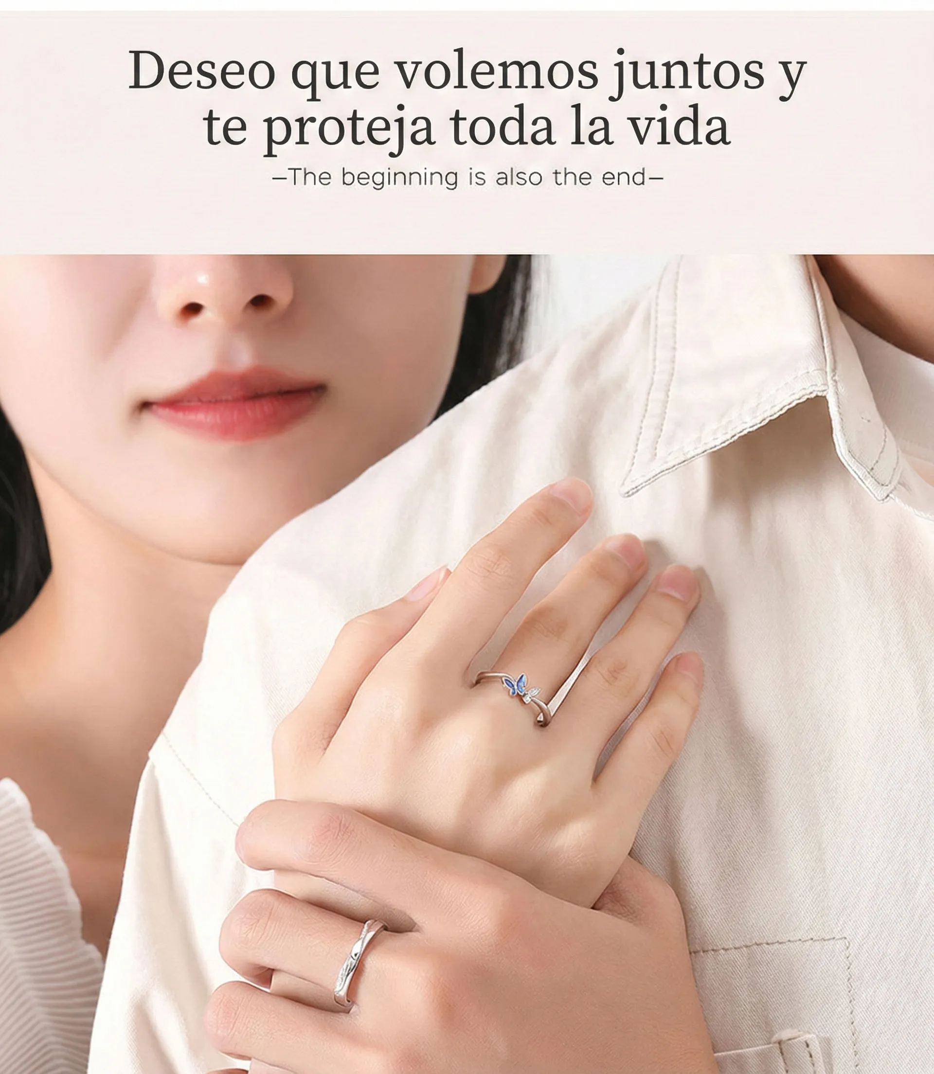 METAMORFOSIS DE AMOR: PARA PAREJAS ANILLO DE PLATA 999 PARA HOMBRES Y MUJERES 4