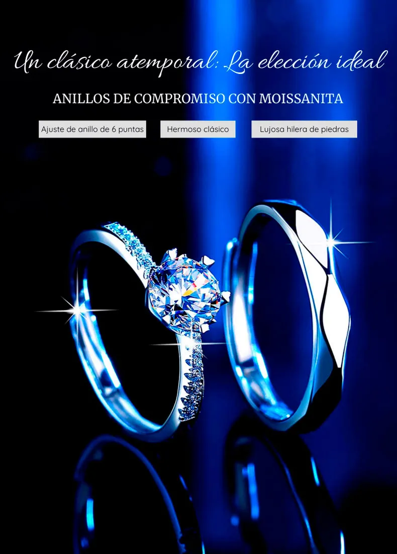 LA ELECCION IDEAL: ANILLO DE COMPROMISO EN PLATA 925 CON BRILLO ETERNO 1