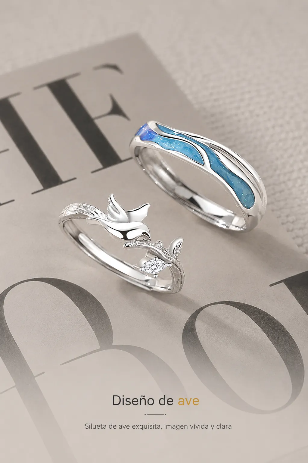 Anillos de Pareja “Alas del Océano” 6