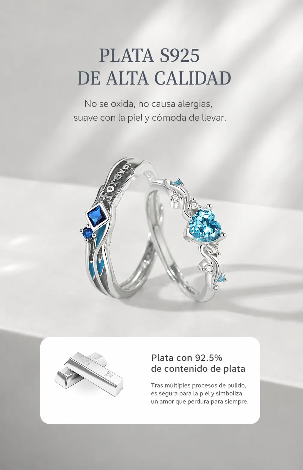 Anillos de Pareja Forever Blue 4