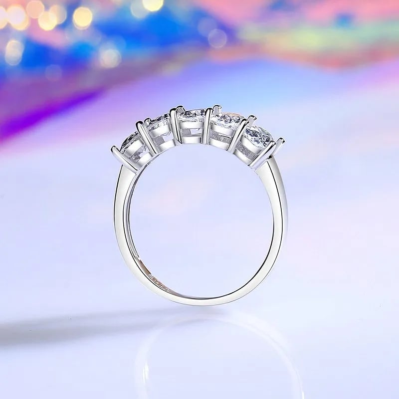 Anillo de plata de ley S925, anillo apilable de circonita con incrustaciones 4