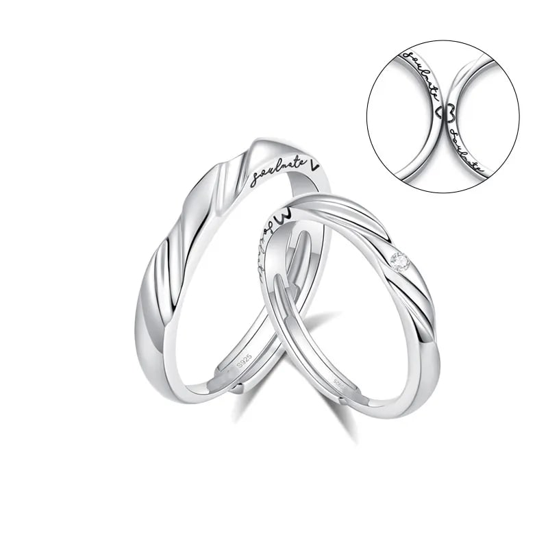 Mensajes de Amor: Anillos de Pareja con Corazón Oculto en Plata S925