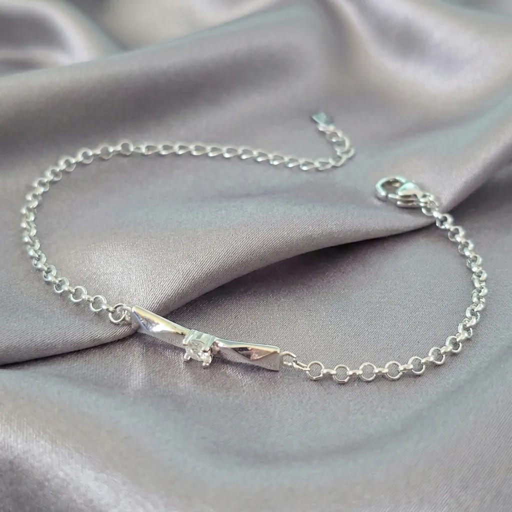 Set de Pulseras de Pareja Olas y Diamante