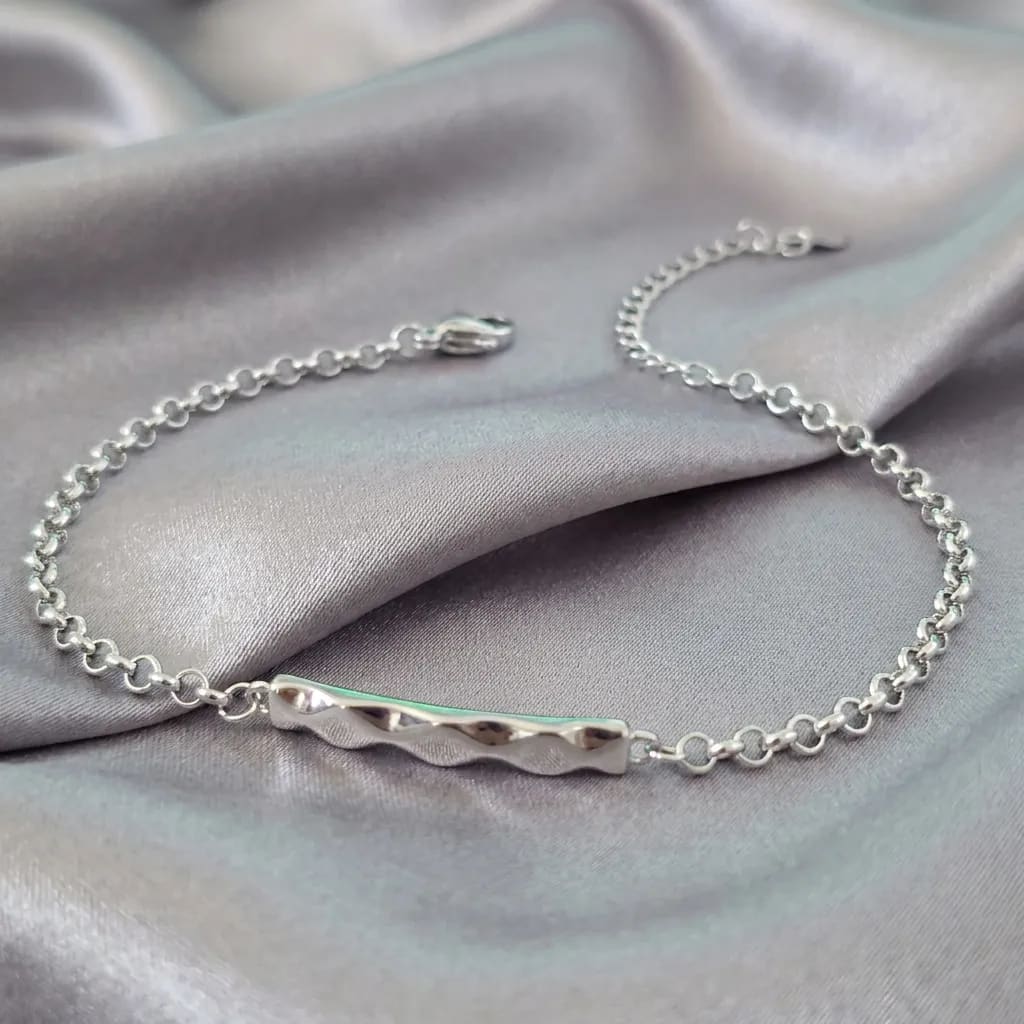 Set de Pulseras de Pareja Olas y Diamante