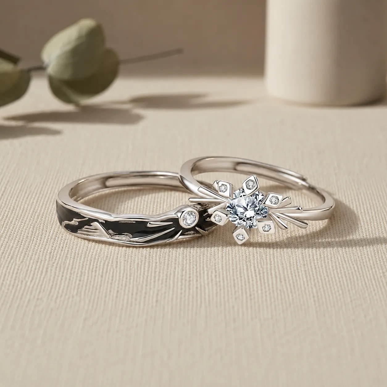 🌗 Anillos de Pareja "Eclipse Eterno" 2